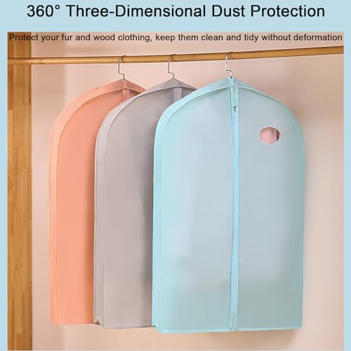 Dress Garment Bag, Garment Bag for Suit Thickened Three-Dimensional with Round Viewing Window, Non-Woven Fabric, Suitable for Coats, Suits, Sweaters(Blue,60x125cm/24x49in)4