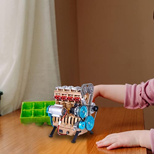 Car Engine Model Kit - 4 Cylinder Engine Model Kit,Creative Resin Ornaments Table Crafts Decoration