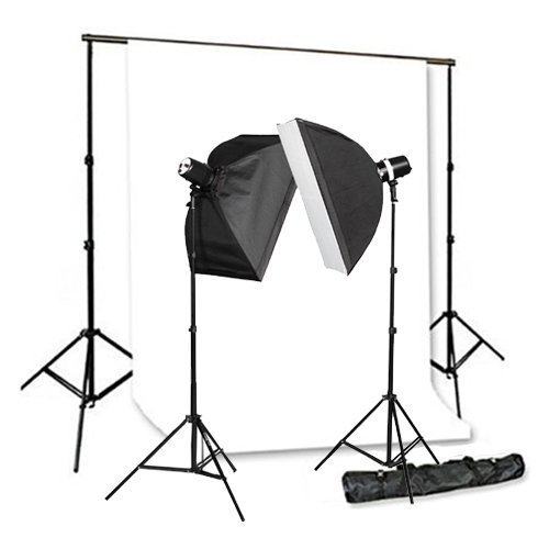 110W/S Kit w/ 10x12ft White Backdrop CowboyStudio Photo Studio
