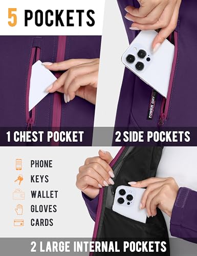 Little Donkey Andy Women’s Softshell Jacket, Ski Snowboarding Jacket with Removable Hood, Fleece Lined4