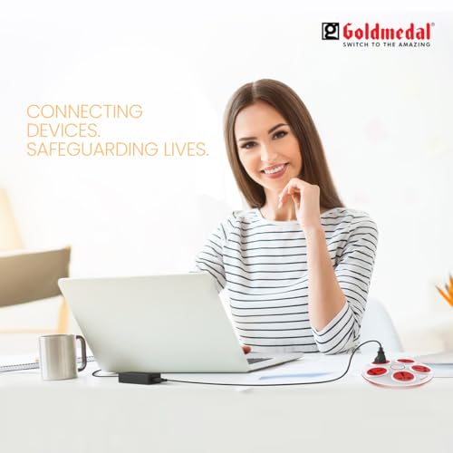 Goldmedal 360 Degree Power Strip (White) Pack Of 1, 6-Outlet International Sockets, 3-Pin 2 Meter Cable, Master Switch With Led Light Indicator And... - Image 7