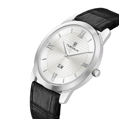 Image of TIMEWEAR Analog Slim Two Hands Leather Strap Watch for Men