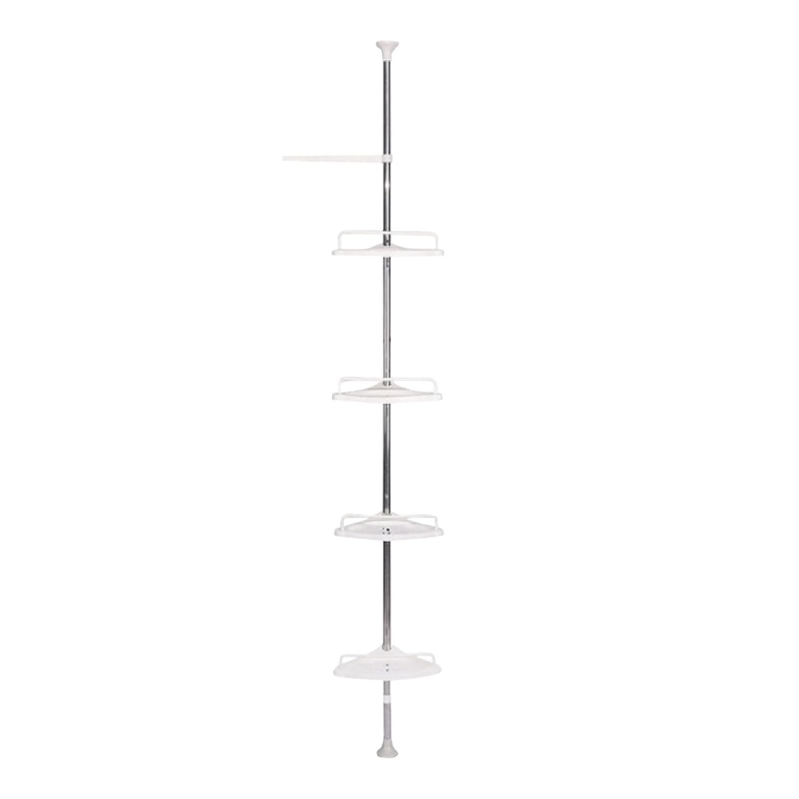 Teleskop-Badregal – 4-stöckiger Stand-Eck-Organizer, Eck-Aufbewahrung