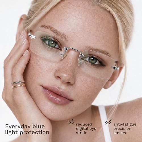 Image of livho Blue Light Blocking Glasses for Women and Men, Lightweight Metal Frame Computer Glasses, Anti Eye Strain, UV Protection