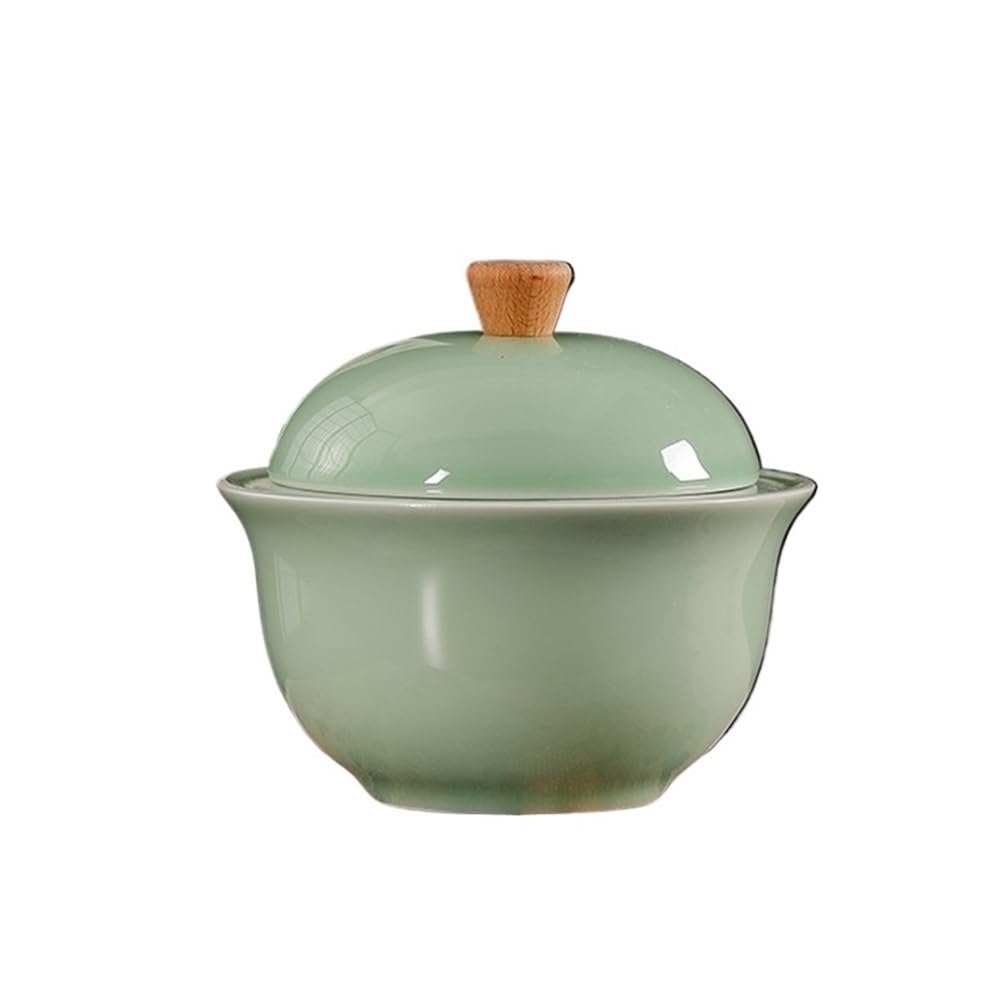 Desk Decor Ashtray Ceramic Material Round Solid Color for Hotel Living Room Desktop Office(Green)