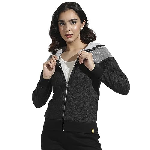 Image of Campus Sutra Women Cotton Regular Fit Hooded Sweatshirt