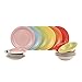 KASANOVA Servizio Piatti 6 Persone Happiness - Set Piatti Colorati in gres porcellanato in 6 colori assortiti - Servizio Piatti 18 Pezzi