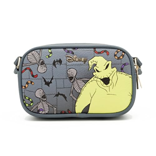 Wondapop - Nightmare Before Christmas - Oogie Boogie Designer Series Double Zipper Crossbody/Shoulder Bag, Gray