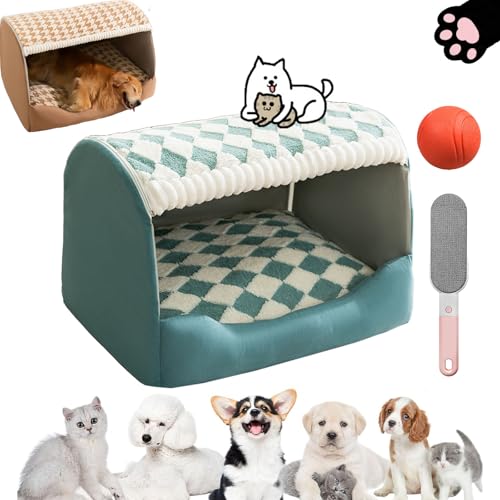 Image of Deep Sleep Dog Bed, Deep Sleep Cozy Dog House, Inside Dog House with Removable Cushion, Indestructible Non-Slip Dog Bed for Large Medium Small Dogs Cats, Machine Cleanable (Blue, M)