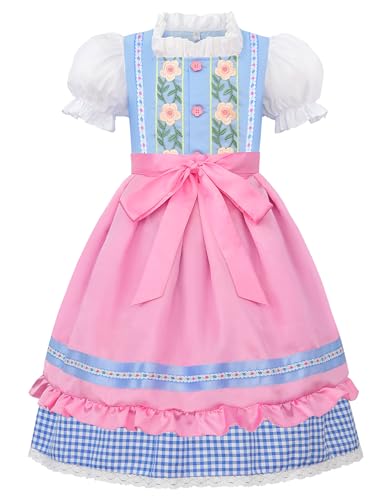 Disfraz Infantil Dirndl Oktoberfest Azul y Rosa miniatura 1