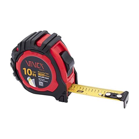 VINCA Tape Measure, TPMA-10 10Feet with Fraction, Nylon Coated Matte Finished Blade Cover