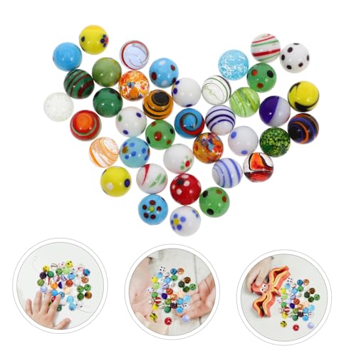 TOYANDONA Billes De Verre Colorées 38 Pièces Marbres Lisses 1.60 cm pour Jeu Aquarium Remplissage De Vase Décor De Terrarium Et Loisirs Créatifs – vue 7