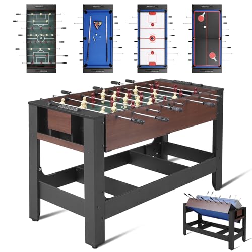 RAYKEEP 54' 4-in-1 Swivel Multi Game Table - Combo Game Table Set...