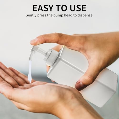2 Stück 650 ml Seifenspender Flaschen, Shampoo Conditioner Duschgel Spender, Kunststoff Spülmittelspender Pumpspender Dusche, Spenderflasche für Lotion und Duschgel Flasche Küche Badezimmer, Weiß