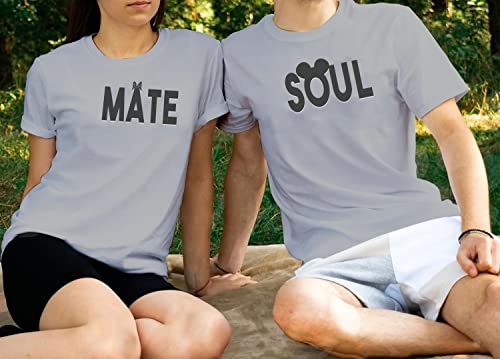 Image of Malted Regular Fit T-Shirt for Men & Women /Couples, T-Shirt for Husband and Wife, Girlfriend and Boyfriend T-Shirt, Honeymoon T-Shirt (Set of 2, Malted-Grey-037-Parent)