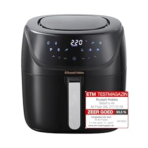 Russell Hobbs Air Fryer XXL 8L [compacte behuizing, 7 kookfuncties, 10 programma’s] Rapid Air (vaatwasserbestendig, max. 220°C, frituurpan zonder olie, grillen, bakken, braden) Satisfry 27170-56
