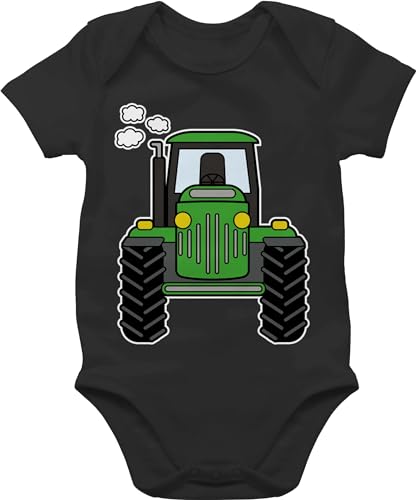 Shirtracer Baby Body Junge Mädchen - Traktoren - Traktor Trecker Landwirte Bauern Geschenk Bulldog Landwirtschaft - 1/3 Monate - Schwarz - babykleidung body. landwirt tractor babysachen fahrzeuge