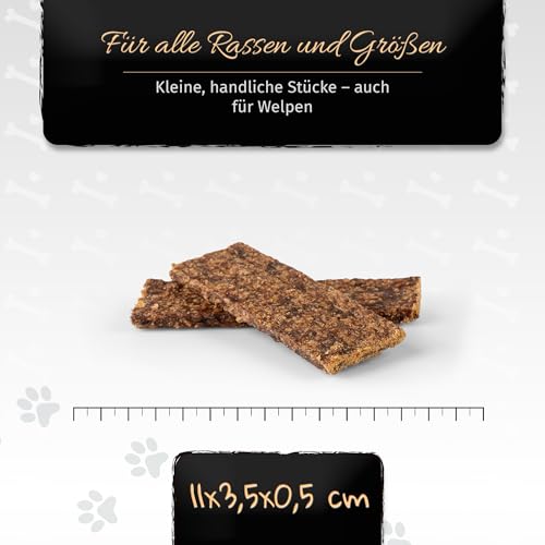 BONE APPETIT Wildschwein Streifen für Hunde – 300g | Trainingssnack, Hundeleckerli, Hundesnack, Fettarm & Getreidefrei, 100% Natürliches Wild