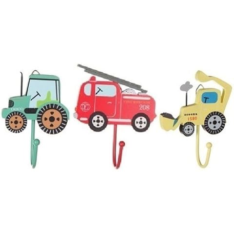 Children's Set of 3 Vehicle Coat Hooks Cover