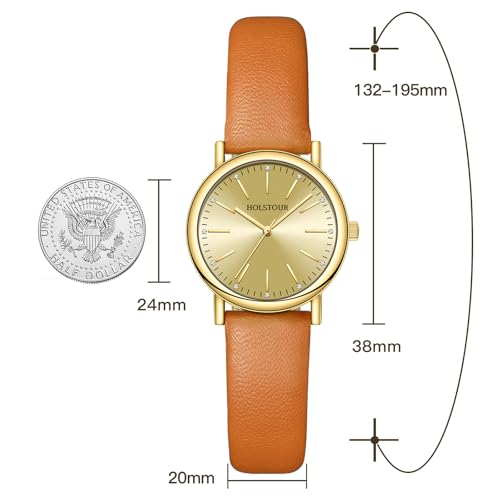 Image of HOLSTOUR Watches for Women Crystal Accented Fashion Watch with Leather Band Gifts for Women