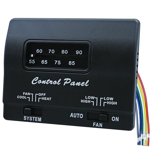 BIPIMIFI 7330F3852 RV Air Conditioner Thermostat, Black, Single Stage Heating/Cooling Control, Compatible with Coleman Mach Series