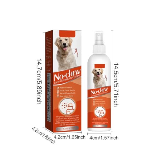 MUMQAQ No Chew Spray für Hunde, Bitter Apple Spray für Hunde, Natur Bitter Apfel Spray für Hunde gegen Kauen, Effektives Anti Kauspray für Hunde, Verhindern Sie Lecken Kauen Möbel