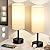 Bedside Table Lamps Set of 2 - 3 Color Temperatures Pull Chain Lamp with AC Outlet Charging Port, Two Round Night Stand Lamps for Bedroom Guest Room Office, Small Bed Side Light with E26 LED Bulbs