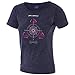 Produktbild BRUBECK Damen Kurzarm Funktionsshirt | Wandershirt Sommer I Shirt atmungsaktiv für Mädchen | T-Shirt mit Print | Freizeitshirt I Reise I 27% Merinowolle | SS12720, Gr. M, Marineblau