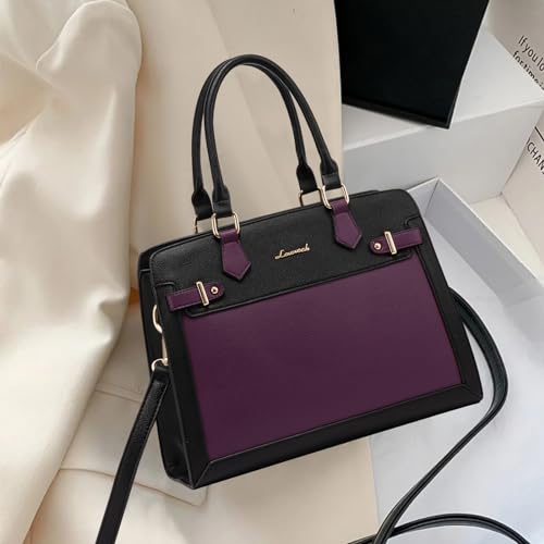 Image of LOVEVOOK Purses and Handbags for Women, Tote Shoulder Bag Satchel Black Purse and PU Leather Top Handle for ladies