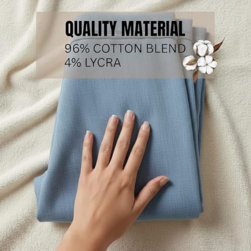 Image of DIGITAL SHOPEE Women Regular Fit Elastic Waist Full Length Cotton Formal Trouser for Casual Wear, Office Wear