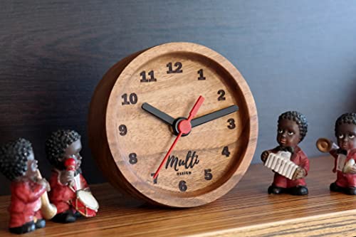 Handmade Walnut Wood Desk Clock,, Wooden Analog Desktop Clock, Solid Wood Desk Clock, Wood Clock, Bedroom Clock, Table Clock, Analog Desk Clock, Handmade Wood Desk Clock #TOP4
