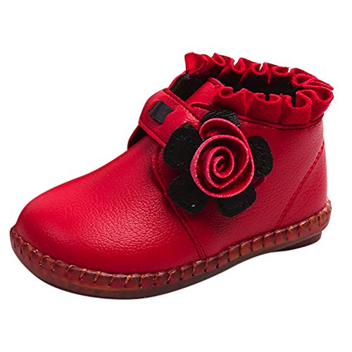 Zapatos de bebé, ASHOP Botines Bebe Chelsea Zapatos Bebe niño con Suela Zapatillas casa Divertidas (Rojo,1.5-2 Años)