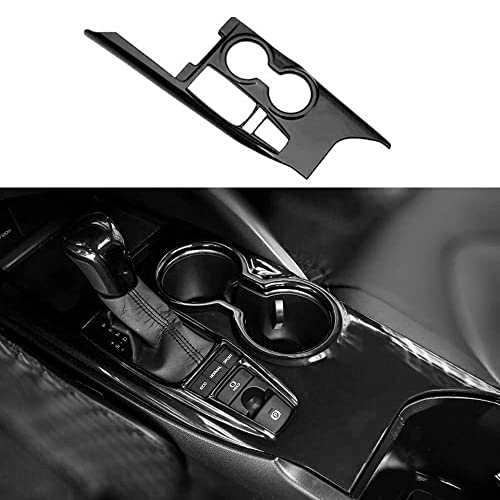 XITER 1Pcs Lacquer Black ABS Gear Shift Knob Console Panel Trims Cover Cup Holder Decor Sticker for Toyota Camry LE SE TRD SE 2018 2019 2020 2021 2022 2023 2024-Without Seat Heater Switch