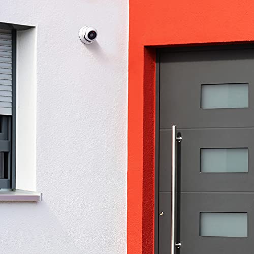 kwmobile 2X Dummy Kamera für Deckenunterbau - mit LED Licht - Dome Überwachungskamera Attrappe Set - täuschend echte Fake Security Camera in Weiß – Bild 3