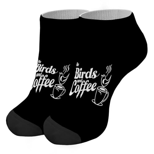 I Like Birds And Coffee Earlys Mornings Ankle Socks Athletic Socks Girl Crew Length Sock FashionableSock2