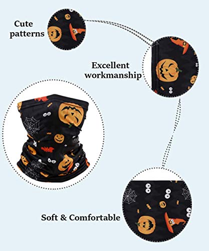Halloween Kids Neck Gaiter Balaclava, Face Cover Bandana, Mask Toddler Half Face Protective Reusable Infinity Scarf, Gifts for Girls Boys, Baby Headwear For Fishing,Hiking Cycling Hiking Outdoor - Thumbnail 2