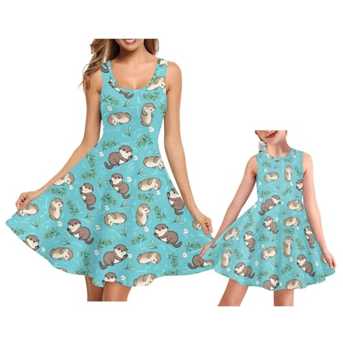 Upetstory Mommy and Me Dresses Casual Family Outfits Summer Matching Dress