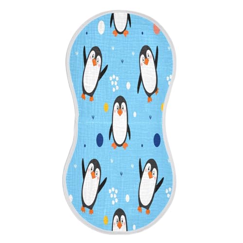 Kigai Penguin Baby Burp Cloths Extra Soft and Absorbent Burping Rags Cotton Burping Clothes Baby Washcloths for Newborn Boys Girls - 1 Pack2
