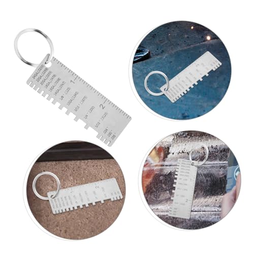 Lurrose herramienta medidora de soldadura de metal con escalas grabadas para medición precisa de grosor para soldadores en manufactura y construcción miniatura 7