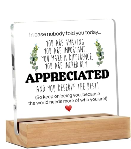 Bs amor Inspirational Gift Ideas - Thank You Gifts for Women Men Friends - Appreciation Gifts for Coworker - Motivational Quote Clear Desk Sign Decor Home Office Desk Decor (5 x 4 Inches)