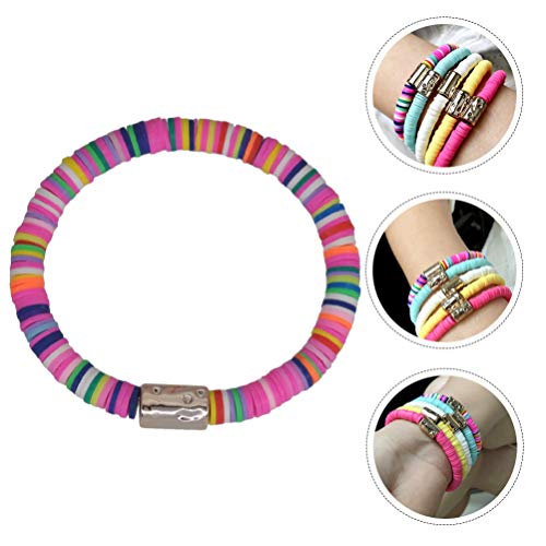 Happyyami 10 STKS Polymeer Klei Armband Heishi Armbanden Puka Shell Armbanden Boheemse Gelaagde Clam Chip Surfer… - Image 4