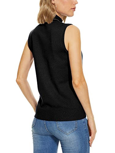 INKOFF Sleeveless Mock Neck Turtleneck Knit Tops Women Dressy Casual Sweater Vest Business Work Tank3
