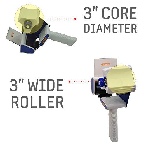Tape King Packing Tape with Dispenser 3InchWide Handheld Tape Gun w