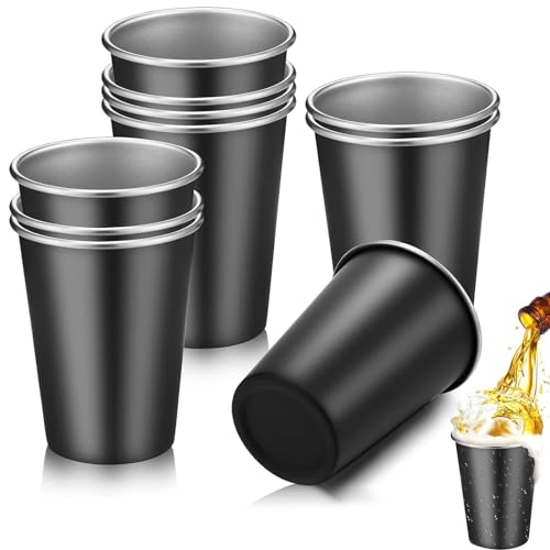 Lista de Vasos cerveceros los 10 mejores. 44 10 PCS Vasos de Acero Inoxidable de 500ml - Taza de cerveza para camping,apilables y fáciles de limpiar,Se utiliza para acampar, casa, fiesta, bar, puede contener té, vino y...