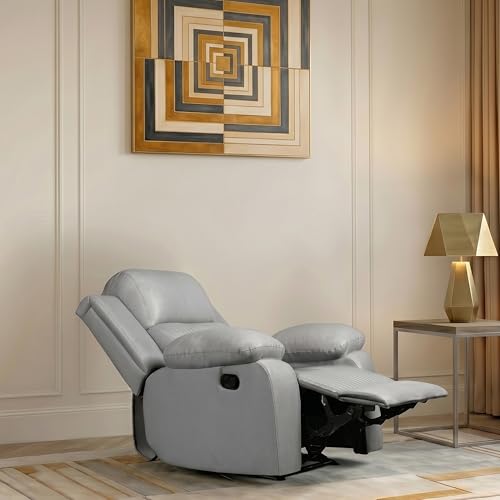 Image of Seventh Heaven Miami 1 Seater Recliner | Single Sofa Chair for Living Room Comfort | Ergonomic Design (Leatherette - Grey)