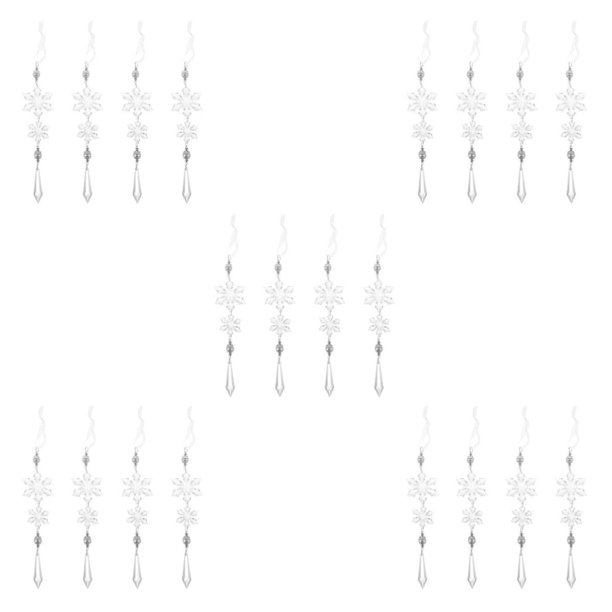 Beaupretty 20 Pièces Pendentif Flocon de Noël en Acrylique pour Sapin,