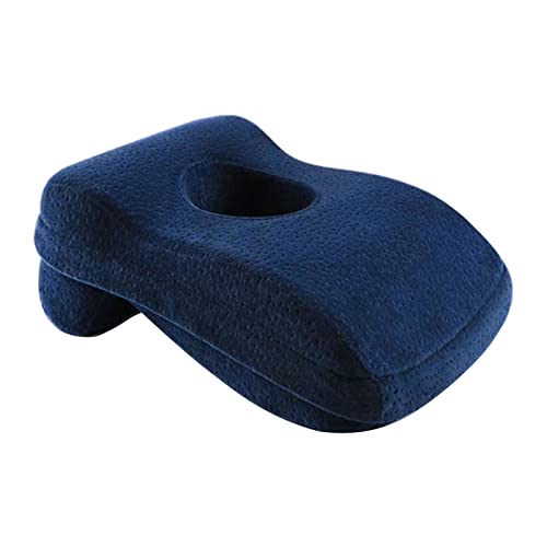 MagiDeal Oreiller Doux pour la Sieste, Oreiller Confortable en Mousse à mémoire de Forme, Coussin de Dos Multi-Usage pour Bureau étudiant Homme Femme - Marine Cover