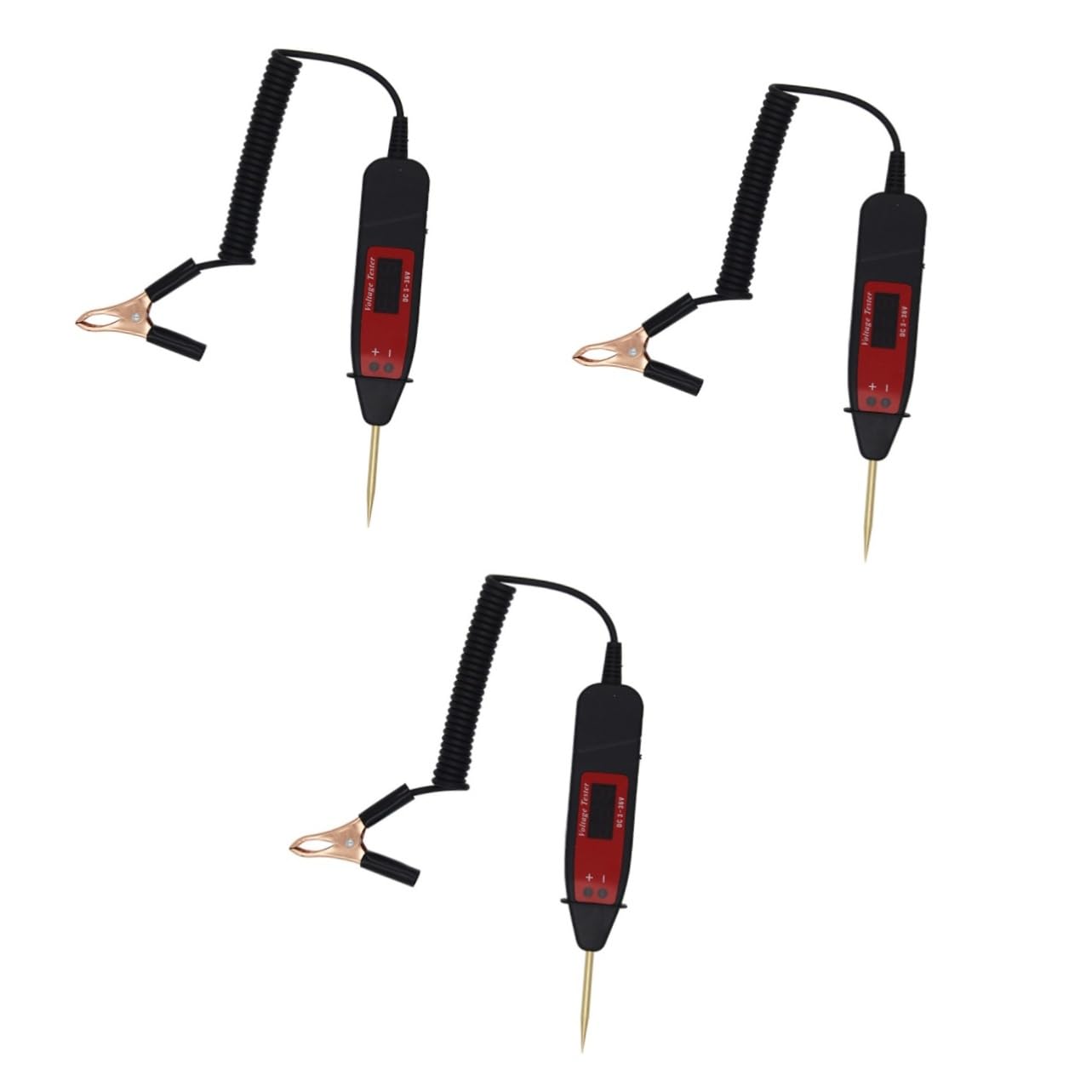 Cabilock 3 Piezas Probador de Voltaje Digital para Automóviles Lápiz de Prueba de Circuitos con Pantalla Comprobador de Baterías y Tensión Herramienta de de Coche Pen con Luz Indicadora y
