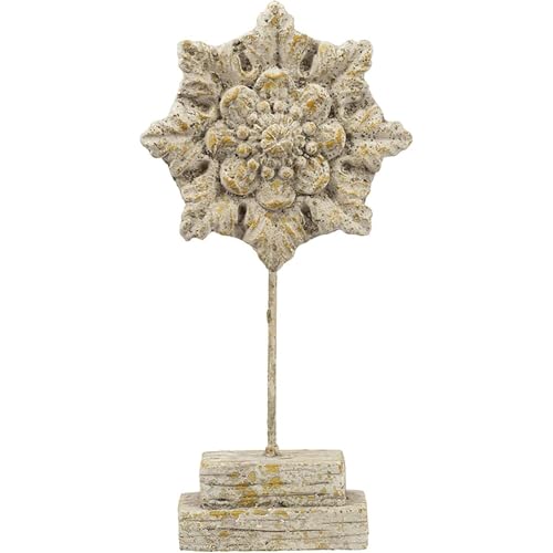 Maykoosh Classic Comfort Sculptural Star Accent Piece - Aged White Finish, Cement, Iron, and Sand Construction - 7