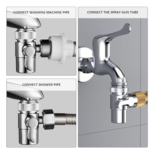 1 Stück Dreiwege-Umstellventil, Wasserhahn-Außenumleitung, Dreiwege-Umschaltventil, Wasserhahn-Ersatzteile, Wasserhahn-Adapter
